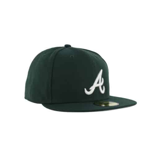 New Era 59FIFTY Atlanta Braves Fitted Hat Dark Green White 2