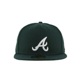 New Era 59Fifty Atlanta Braves Fitted Hat Dark Green White