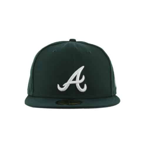 New Era 59FIFTY Atlanta Braves Fitted Hat Dark Green White 3