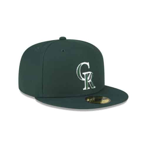 New Era 59FIFTY Colorado Rockies Fitted Hat Dark Green White 2