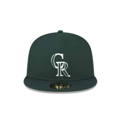 New Era 59FIFTY Colorado Rockies Fitted Hat Dark Green White 3