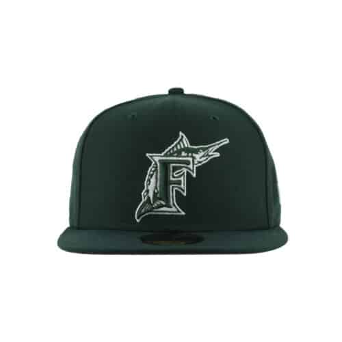 New Era 59FIFTY Florida Marlins Fitted Hat Dark Green White 1