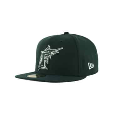 New Era 59FIFTY Florida Marlins Fitted Hat Dark Green White 2