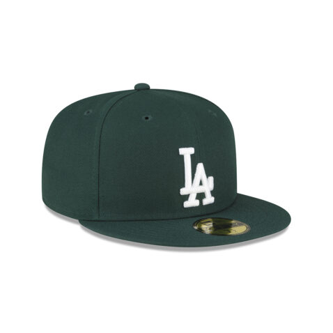 New Era 59FIFTY Los Angeles Dodger Fitted Hat Dark Green White 2
