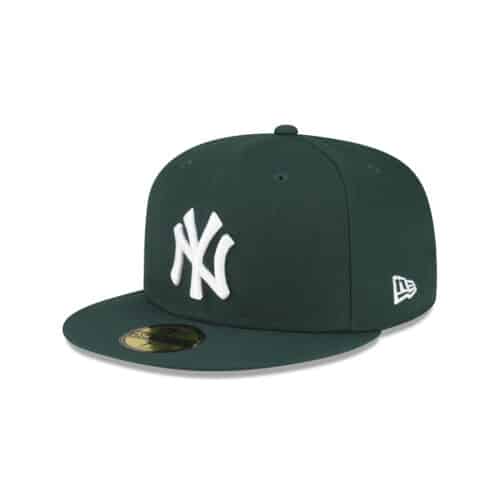 New Era 59FIFTY New York Yankees Fitted Hat Dark Green White 1