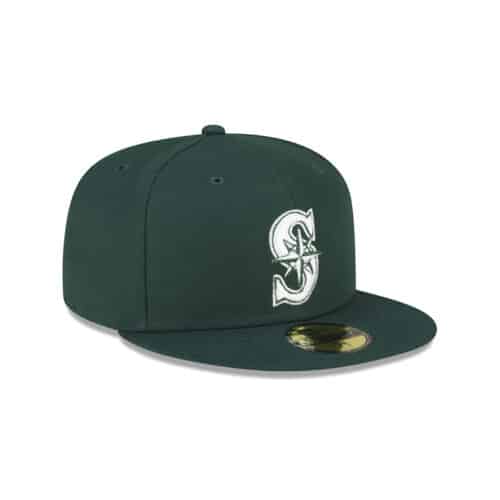 New Era 59FIFTY Seattle Mariners Fitted Hat Dark Green White 2
