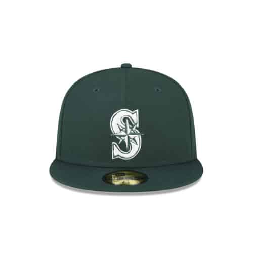 New Era 59FIFTY Seattle Mariners Fitted Hat Dark Green White 3