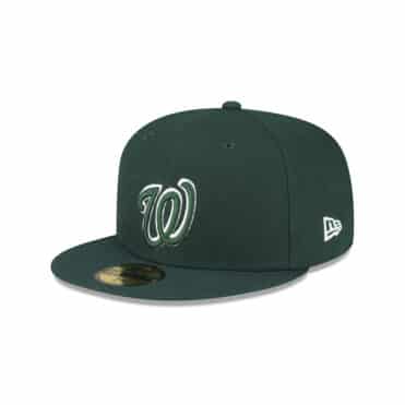 New Era 59FIFTY Washington Nationals Fitted Hat Dark Green White