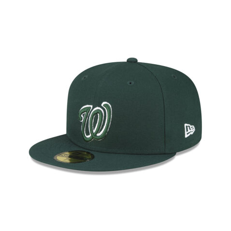 New Era 59FIFTY Washington Nationals Fitted Hat Dark Green White 1