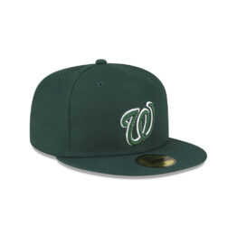 New Era 59Fifty Washington Nationals Fitted Hat Dark Green White