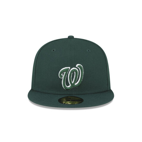 New Era 59FIFTY Washington Nationals Fitted Hat Dark Green White 3