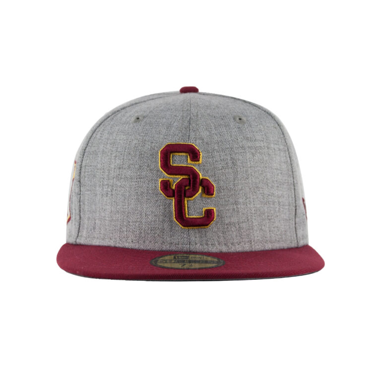 New Era 59Fifty University of Southern California Trojans Patch Heather Grey Light Burgundy 2 New Era 59Fifty University of Southern California Trojans Patch Heather Grey Light Burgundy 2