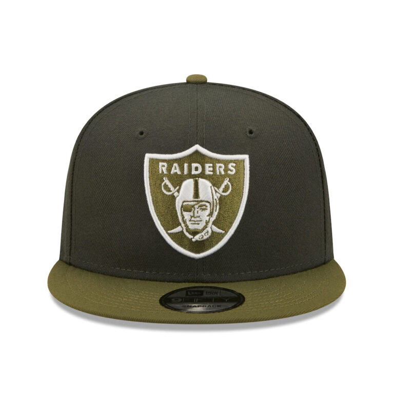 New Era 9Fifty Las Vegas Raiders Color Pack Two Tones Graphite New Olive Snapback Hat Front New Era 9Fifty Las Vegas Raiders Color Pack Two Tones Graphite New Olive Snapback Hat Front