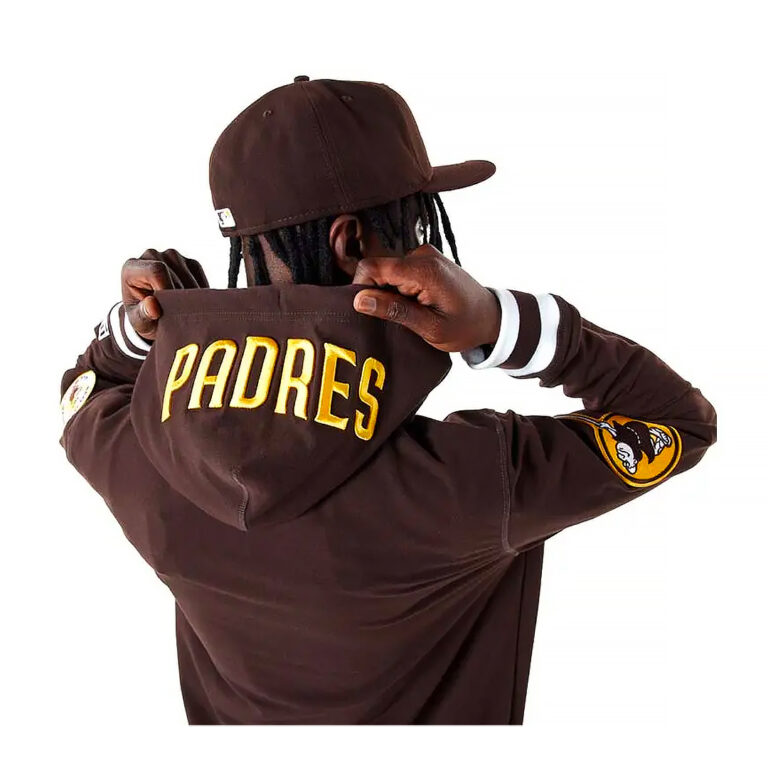 New Era San Diego Padres Elite Pack Pullover Hoodie Burnt Wood Brown Back New Era San Diego Padres Elite Pack Pullover Hoodie Burnt Wood Brown Back