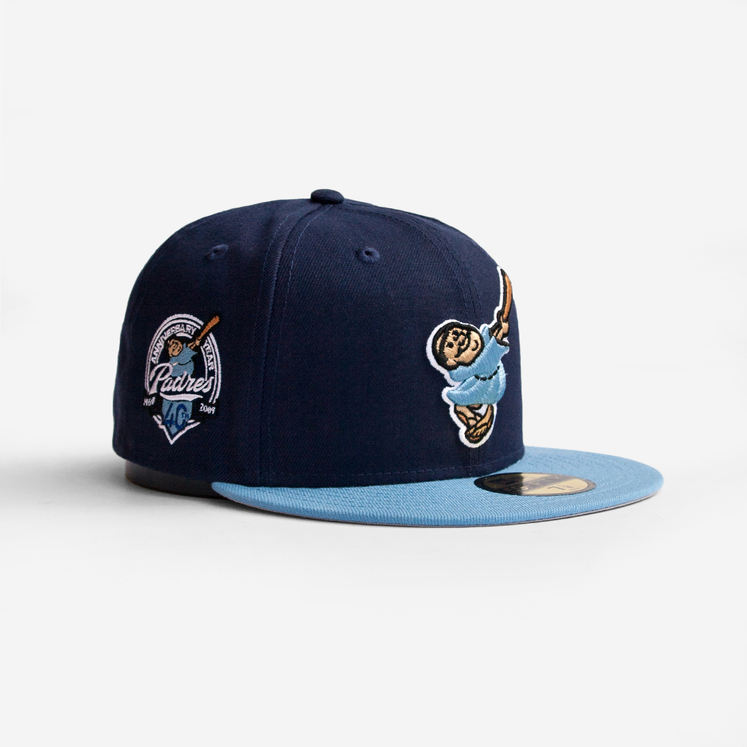 New Era x Billion Creation x Rally Caps 59Fifty San Diego Padres Immaculata Light Navy Sky Blue Fitted Hat Landing Page 3