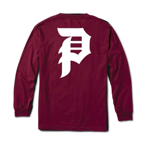 Primitive Dirty P Long Sleeve T-Shirt 2022 Burgundy 1