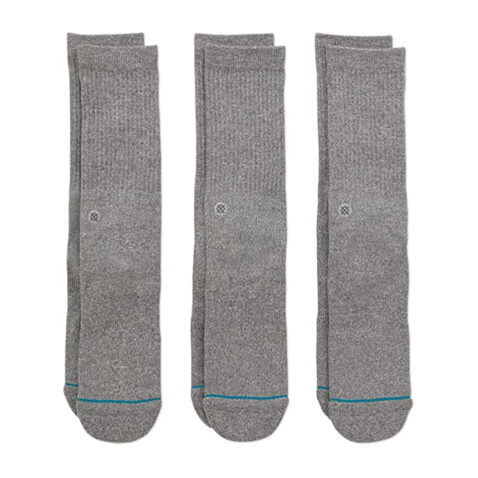 Stance Icon 3 Pack Sock Grey Heather 1