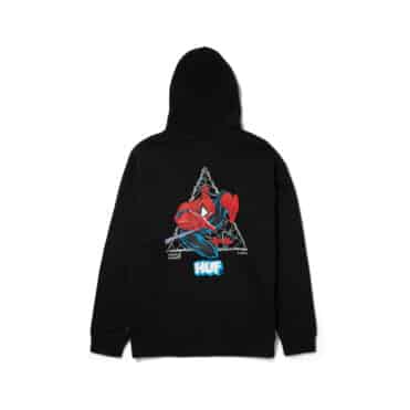 HUF x Spider Man Thwip Triangle Pull-Over Hooded Sweatshirt Black
