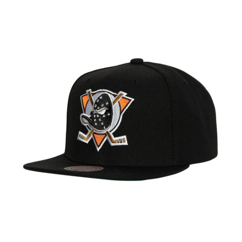 Mitchell & Ness Anaheim Ducks Alternate Flip Snapback Hat Black 1