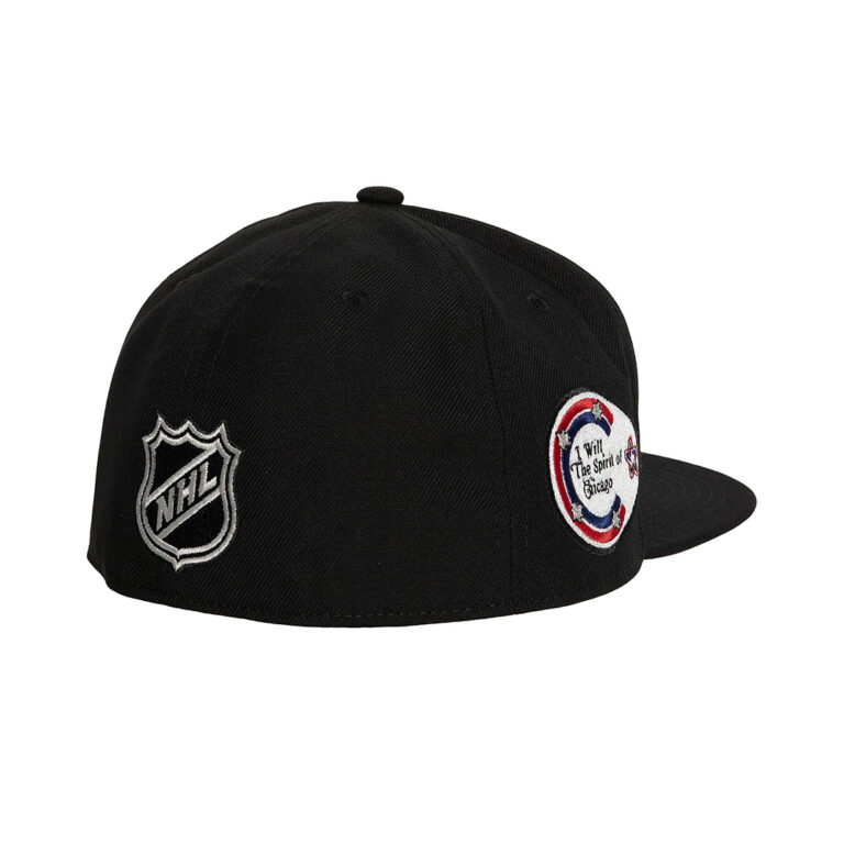 Mitchell & Ness Chicago Blackhawks Vintage Fitted Hat Black 2 Mitchell & Ness Chicago Blackhawks Vintage Fitted Hat Black 2