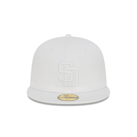 New Era 59Fifty San Diego Padres Whiteout Fitted Hat White Front