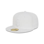 New Era 59Fifty San Diego Padres Whiteout Fitted Hat White Left Front