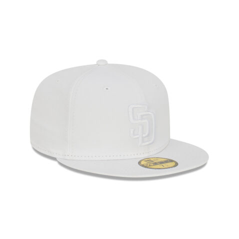 New Era 59Fifty San Diego Padres Whiteout Fitted Hat White Right Front