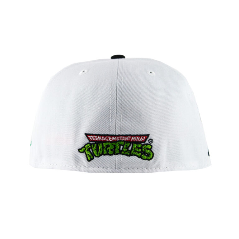 New Era 59Fifty TMNT Cowabunga Pizza White Black Fitted Hat Back New Era 59Fifty TMNT Cowabunga Pizza White Black Fitted Hat Back