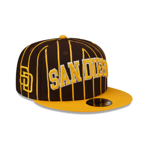 New Era 9Fifty San Diego Padres City Arch Snapback Hat Burnt Wood Brown Right Front
