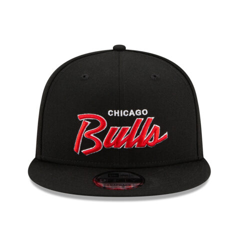 New Era 9Fifty Script Chicago Bulls Snapback Hat Black 3