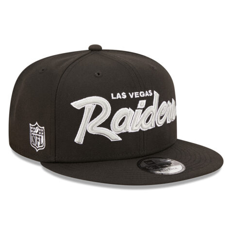 New Era 9Fifty Script Las Vegas Raiders Snapback Hat Black 2