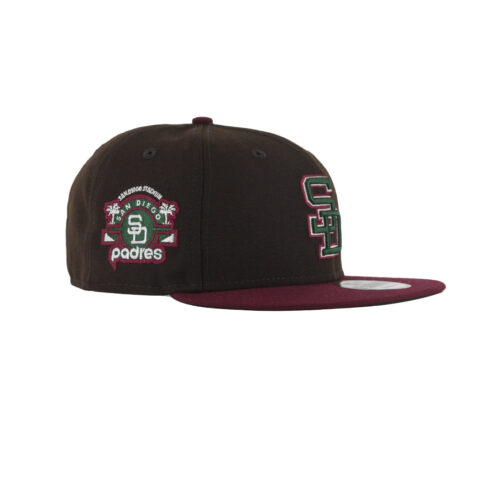 New Era x Billion Creation 9Fifty San Diego Padres Chicano Park Burnt Wood Brown Cardinal Red Adjustable Snapback Hat 2
