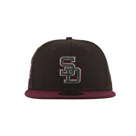 New Era x Billion Creation 9Fifty San Diego Padres Chicano Park Burnt Wood Brown Cardinal Red Adjustable Snapback Hat 3