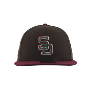 New Era x Billion Creation 59Fifty San Diego Padres Chicano Park Burnt Wood Brown Cardinal Red Fitted Hat