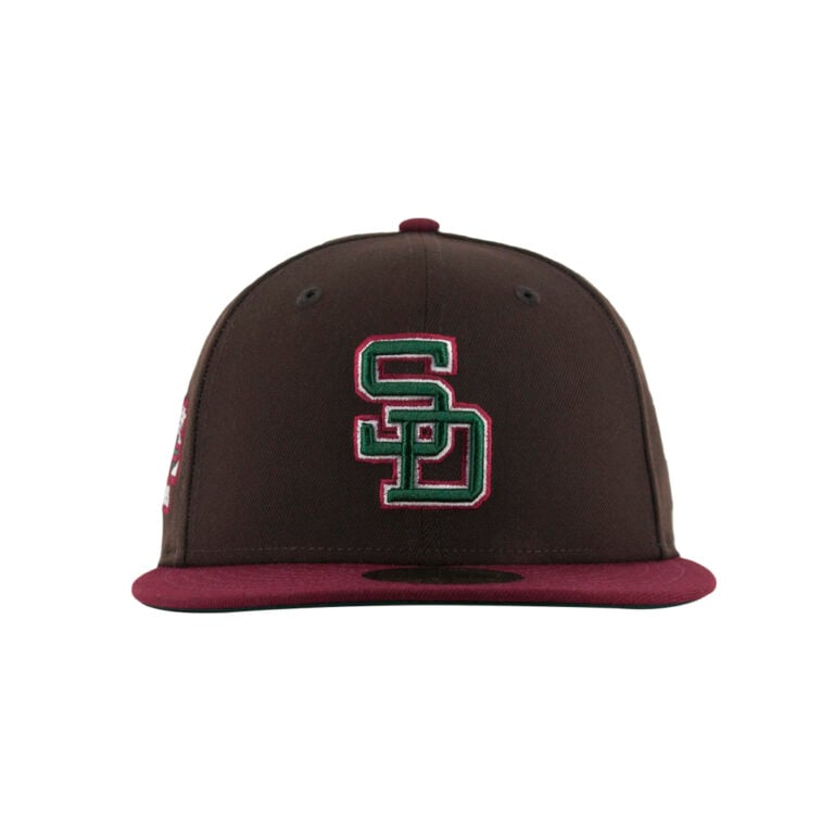 New Era x Billion Creation 59Fifty San Diego Padres Chicano Park Burnt Wood Brown Cardinal Red Fitted Hat 2 New Era x Billion Creation 59Fifty San Diego Padres Chicano Park Burnt Wood Brown Cardinal Red Fitted Hat 2