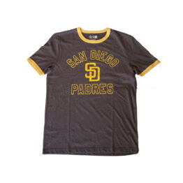New Era San Diego Padres Ringer Short Sleeve T-Shirt Heather Burnt Wood Brown