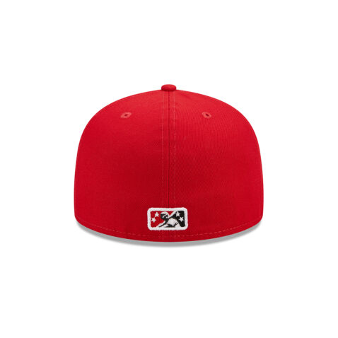 New Era x Marvel 59Fifty Fort Wayne Tin Caps Defenders of the Diamond Fitted Hat Scarlet Red Back