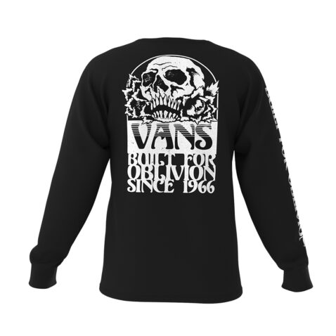 Vans Oblivion Skull Long Sleeve T-Shirt Black Back