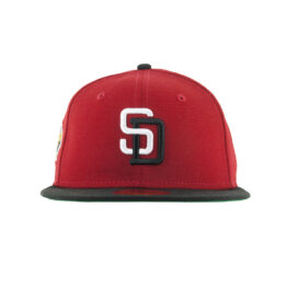New Era 59Fifty San Diego Padres EST69 Fitted Hat Scarlet Red Black