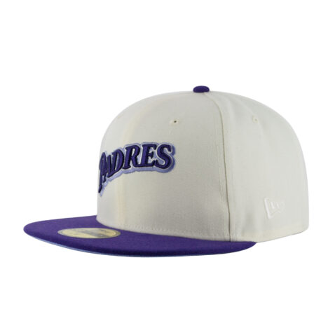 New Era x Billion Creation 59Fifty San Diego Padres Ube Pandesal Fitted Hat Chrome White Deep Purple 1