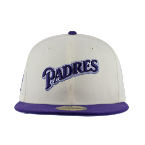 New Era x Billion Creation 59Fifty San Diego Padres Ube Pandesal Fitted Hat Chrome White Deep Purple 2