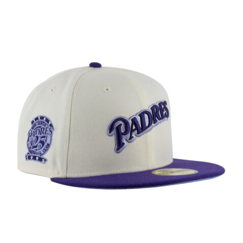 New Era x Billion Creation 59Fifty San Diego Padres Ube Pandesal Fitted Hat Chrome White Deep Purple 3