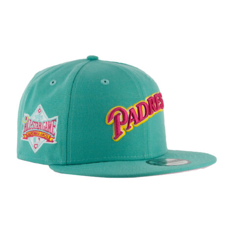 New Era x Billion Creation 9Fifty San Diego Padres Tristar Adjustable Snapback Hat Clear Mint Pink 3