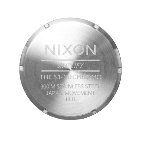 Nixon 51-30 Chrono Watch Silver Turquoise Logo
