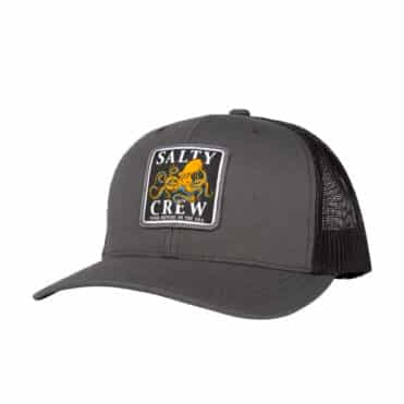 Salty Crew Ink Slinger Trucker Snapback Hat Charcoal Black