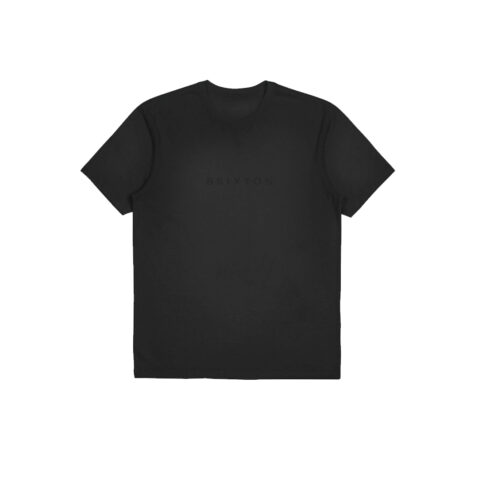 Brixton Alpha Line Short Sleeve Tshirt Relaxed Black Garment Dye