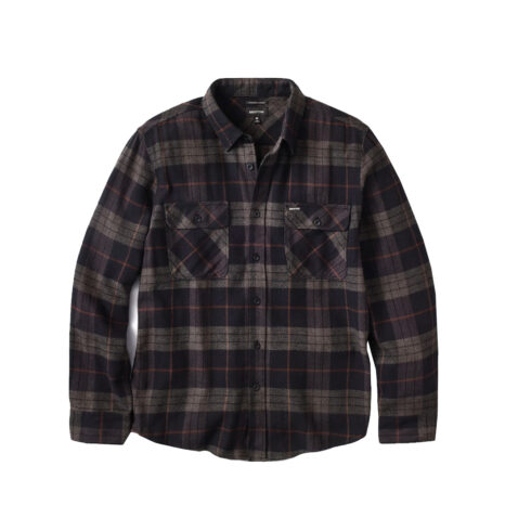 Brixton Bowery Long Sleeve Flannel Black Charcoal