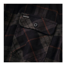 Brixton Bowery Long Sleeve Flannel Black Charcoal