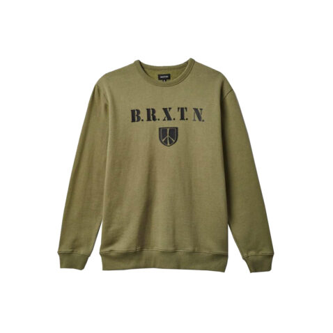 Brixton Peace Shield Crewneck Olive Surplus