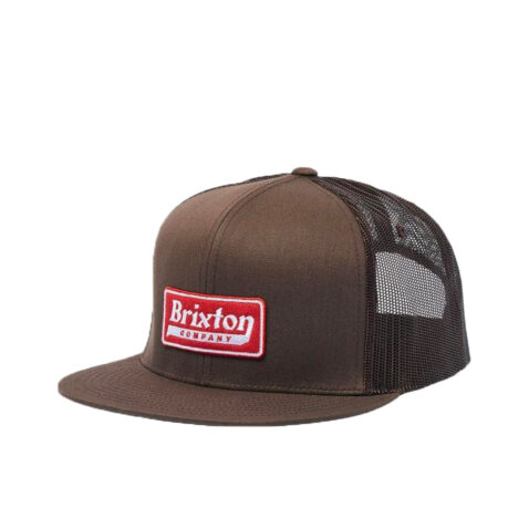 Brixton Steadfast HP Mesh Snapback Hat Dark Earth Burnt Red